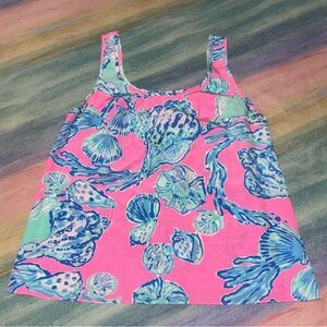Lilly Pulitzer SeaShell Tank Top women’s size S pink blue top